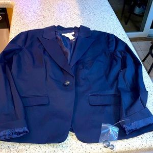 Navy Fitted Lightly Padded Shoulders